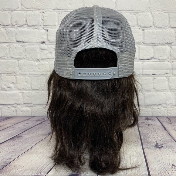 Vintage Hat Cap Snapback Gray Municipal District of Brazeau Trucker Mesh Leaf - Picture 3 of 9